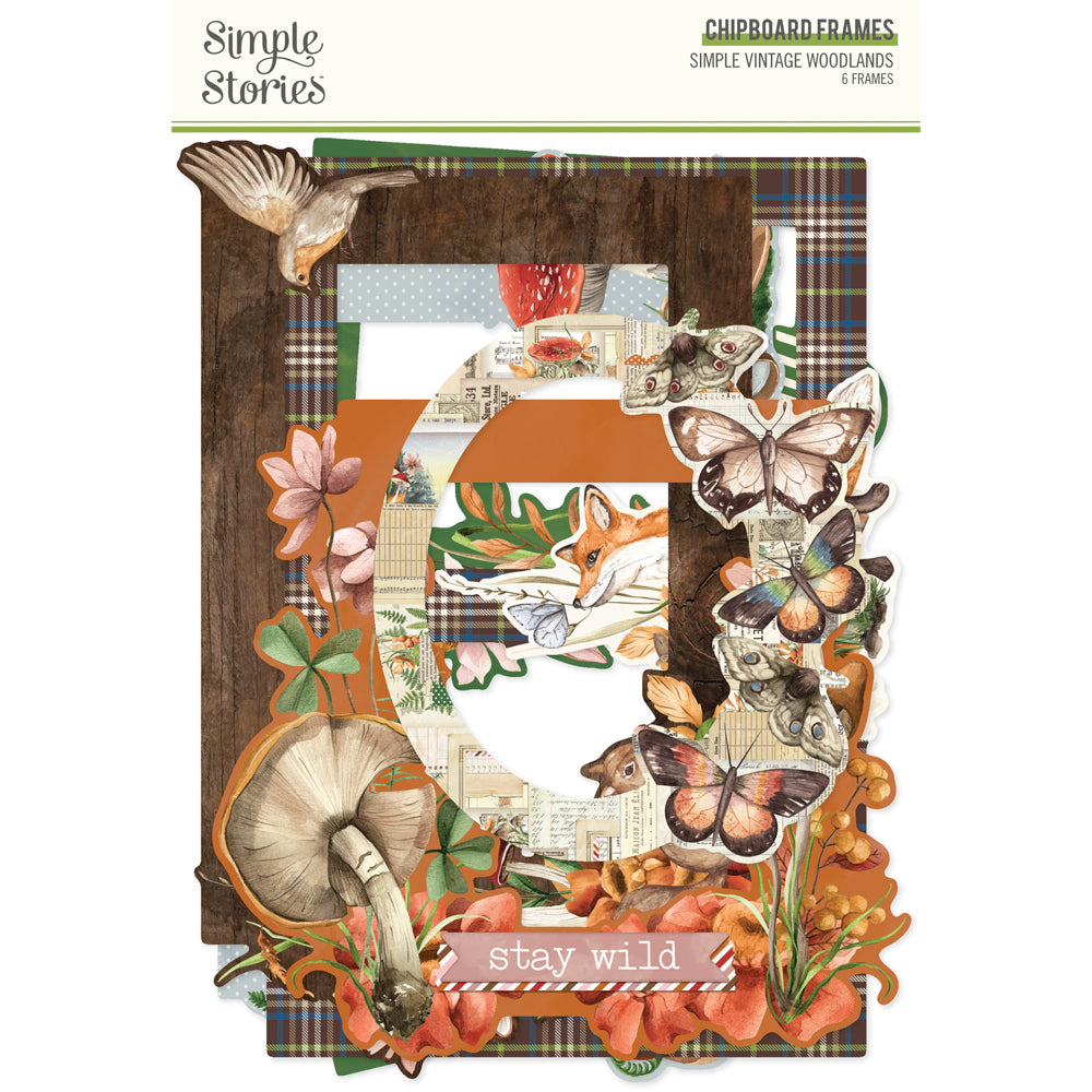 Simple Stories SIMPLE VINTAGE WOODLANDS Chipboard Frames 6pc