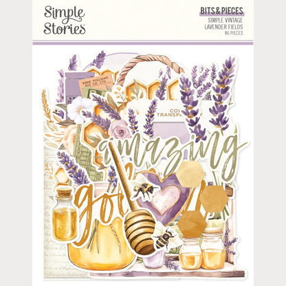 Simple Stories SIMPLE VINTAGE LAVENDER FIELDS Bits &amp; Pieces 86pc