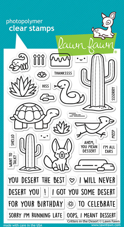 Lawn Fawn CRITTERS IN THE DESERT Stamps &amp; Die SET