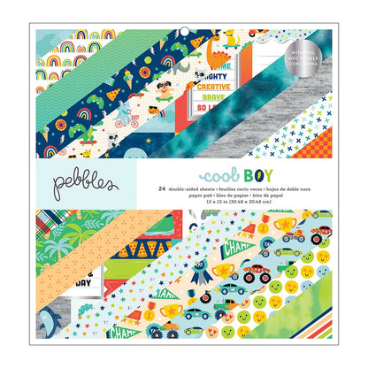 Pebbles COOL BOY 12”X12” Paper Pad 24 Sheets