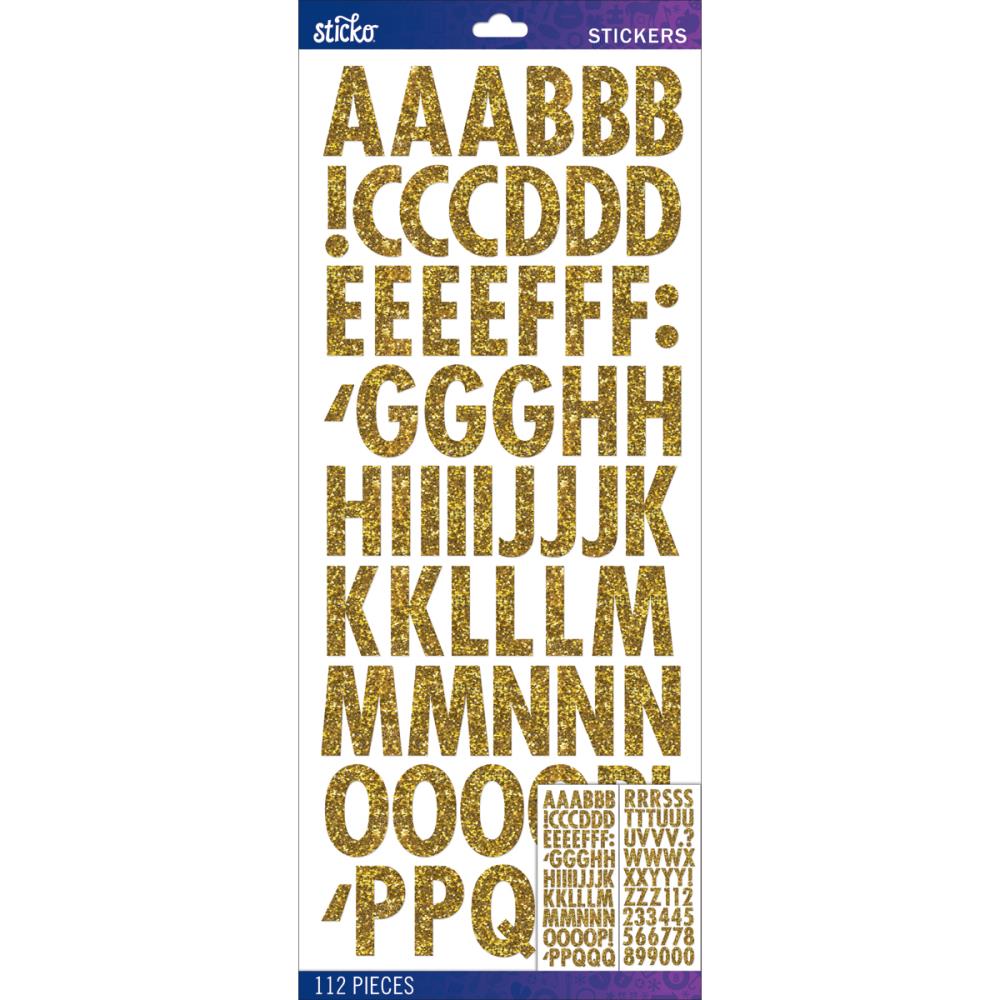 Sticko FUTURA REGULAR GLITTER Alphabet Stickers 112pc