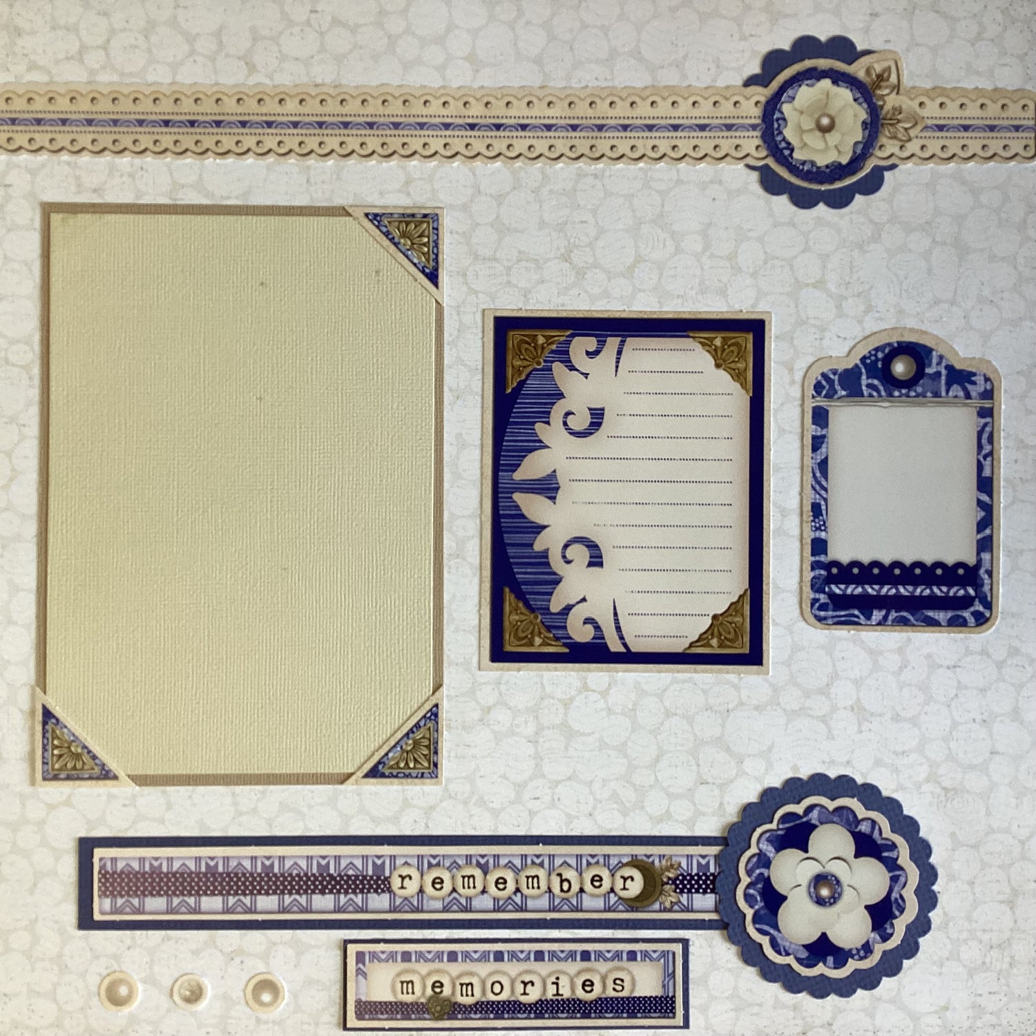 Premade REMEMBER MEMORIES 12&quot;X12&quot; Scrapbook Page