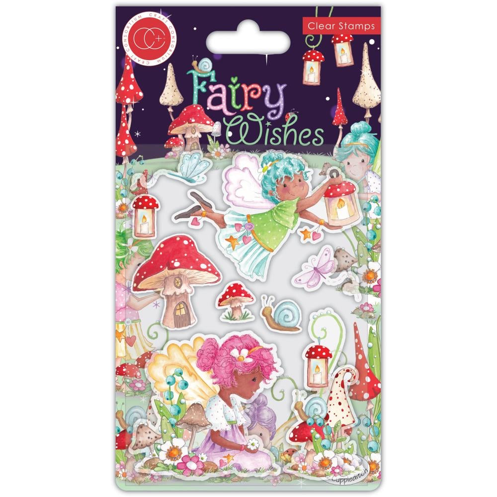 Craft Consortium Fairy Wishes FRIENDS CLEAR Polymer STAMPS 9pc