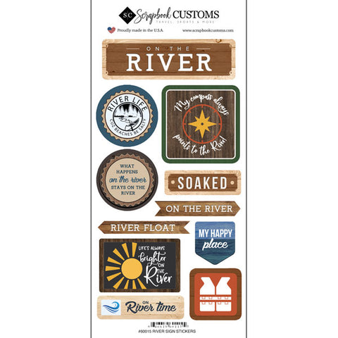 RIVER LIFE IS BETTER Outdoor Fun Stickers 11pc