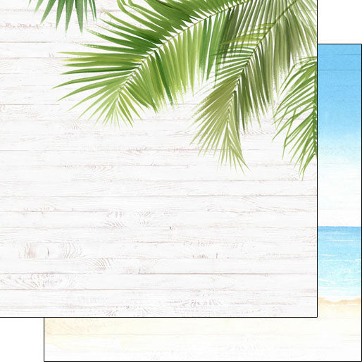 VACAY CORNER FRONT & BEACH RIGHT 12"X12" Scrapbook Paper