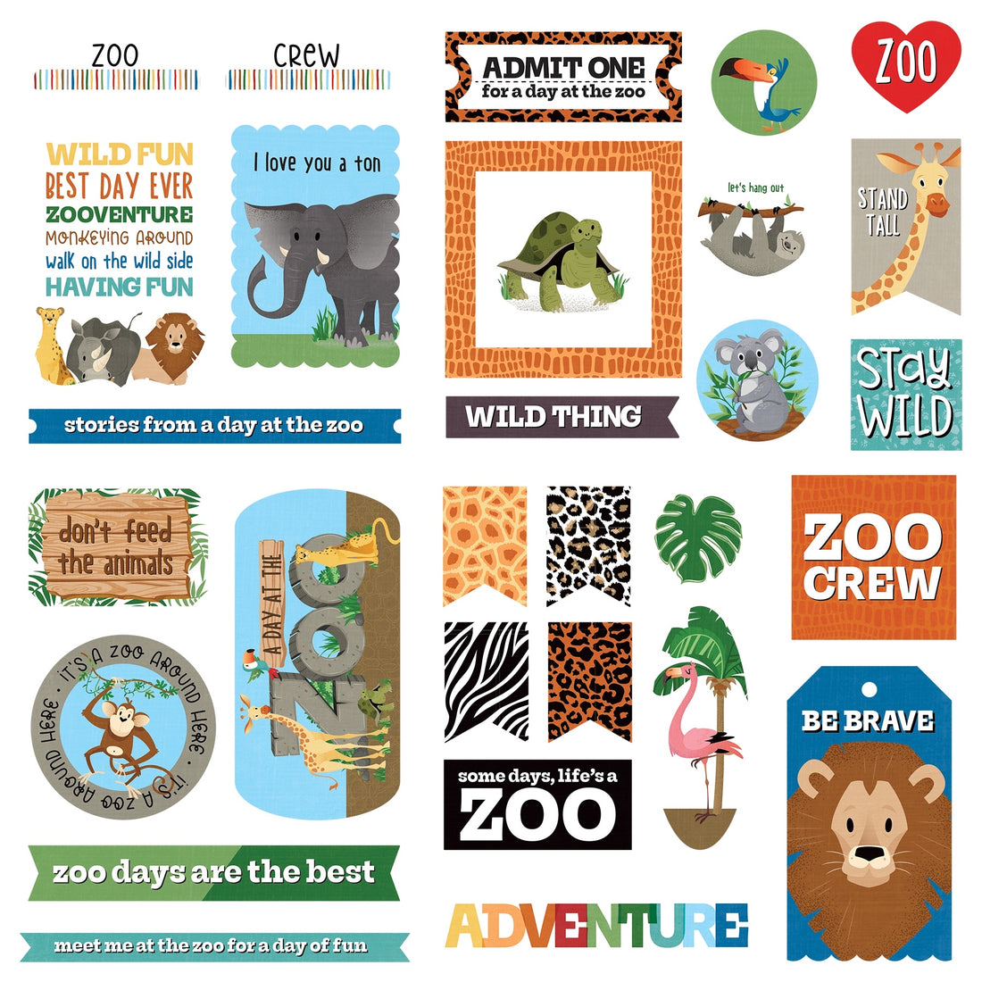 Photoplay A DAY AT THE ZOO EPHEMERA Cardstock Pack