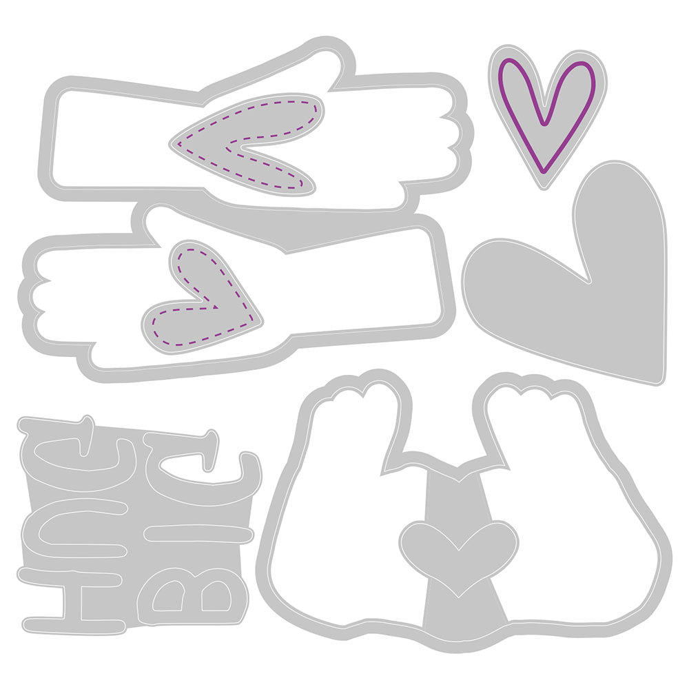 Sizzix BIG HUGS Framelits With Stamps 10pc