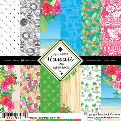 HAWAII 6”x6” Double-sided Paper Pack Scrapbook Customs