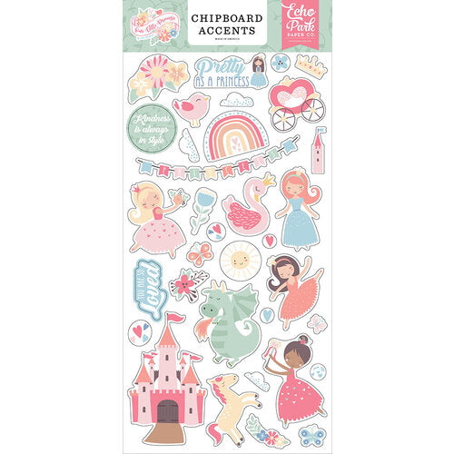 Echo Park OUR LITTLE PRINCESS Chipboard Accents 34pc