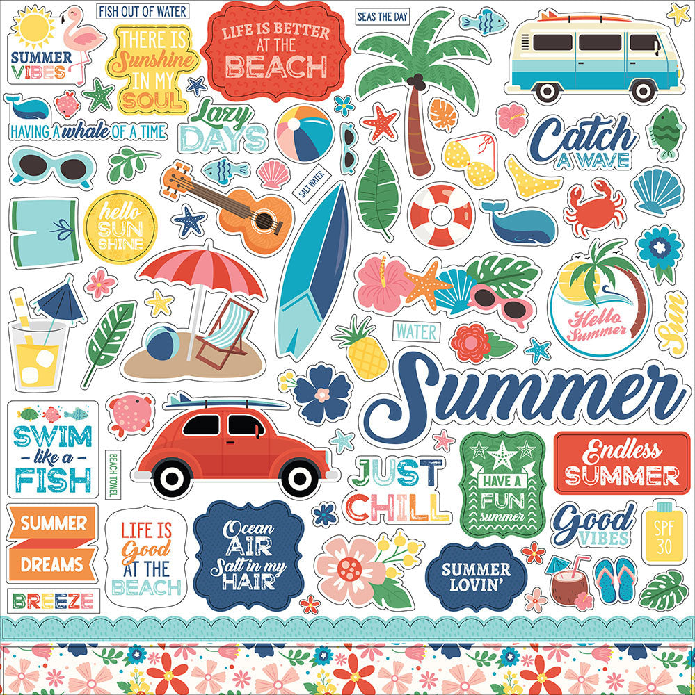 Echo Park ENDLESS SUMMER 12&quot;x12&quot; Element Sticker