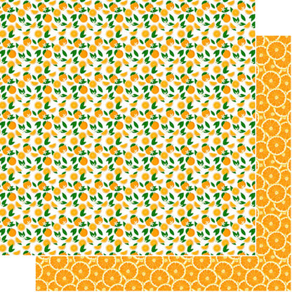 Scrapbook Customs ORANGE FRUIT 12"X12" Scrapbook Paper
