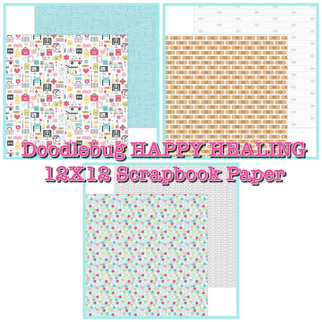 Doodlebug HAPPY HEALING 12X12 Scrapbook Paper