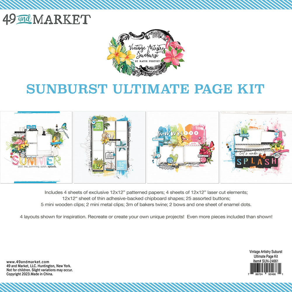 49 and Market Vintage Artistry SUNBURST ULTIMATE PAGE KIT Scrapbook