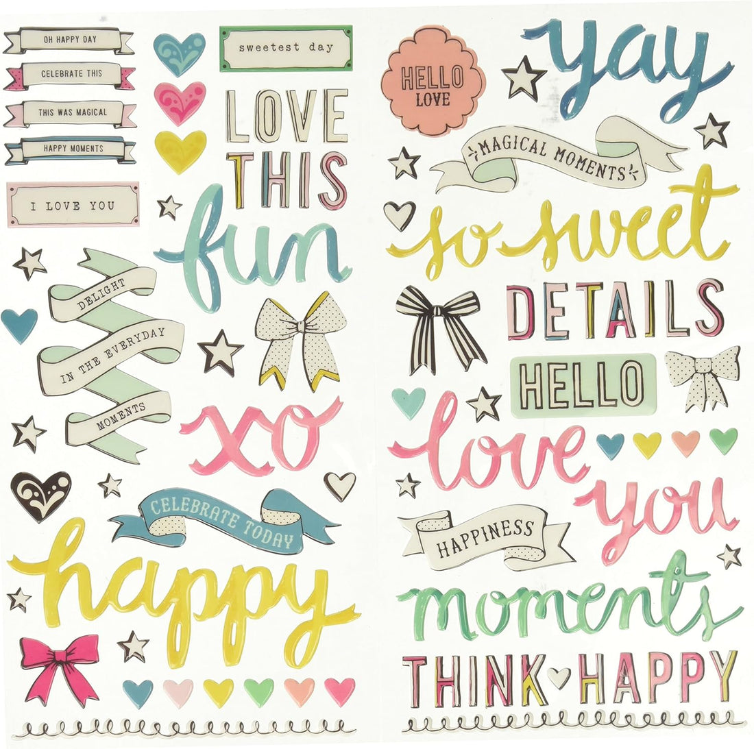 Thickers Maggie Holmes CRIQUE CAROUSEL Puffy Phrase Stickers