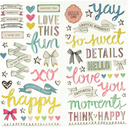 Thickers Maggie Holmes CRIQUE CAROUSEL Puffy Phrase Stickers