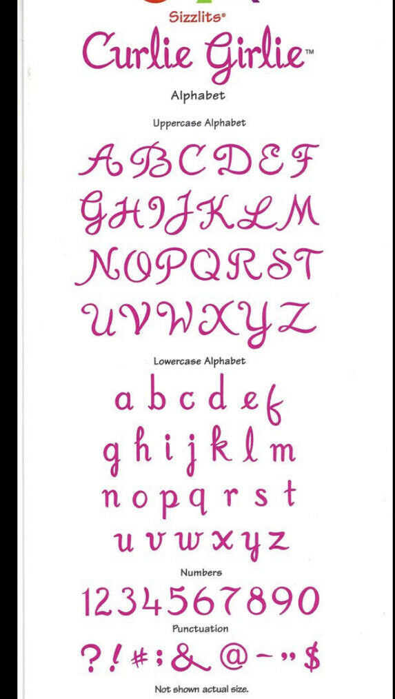 Sizzix Sizzlits CURLIE GIRLIE Alphabet