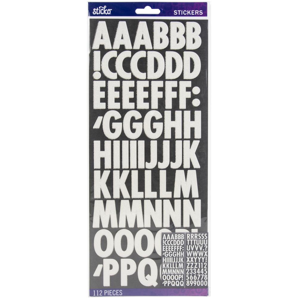 Sticko FUTURA REGULAR GLITTER Alphabet Stickers 112pc