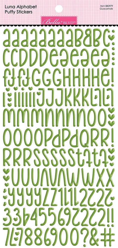 Bella Blvd LUNA ALPHABET Puffy Stickers Letters Numbers