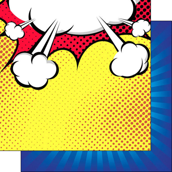 Scrapbook Customs COMIC BURST BOY DS 12X12 Scrapbook Paper