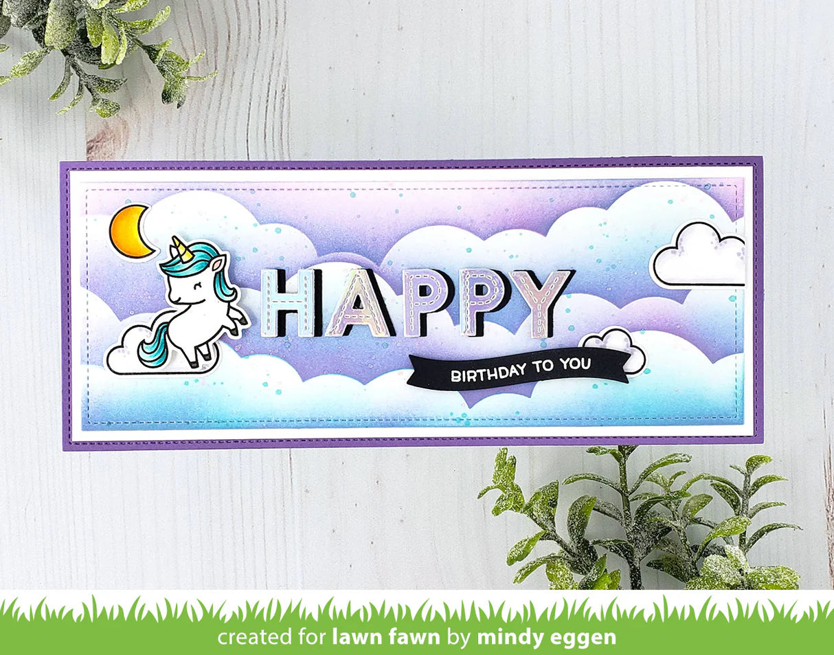 Lawn Clippings SLIMLINE CLOUDY Stencils 2pc
