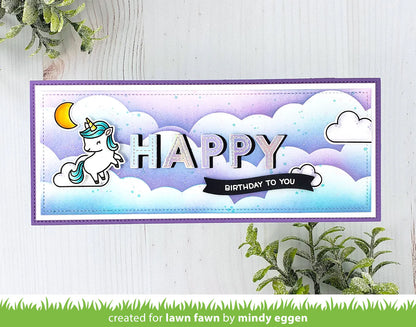 Lawn Clippings SLIMLINE CLOUDY Stencils 2pc