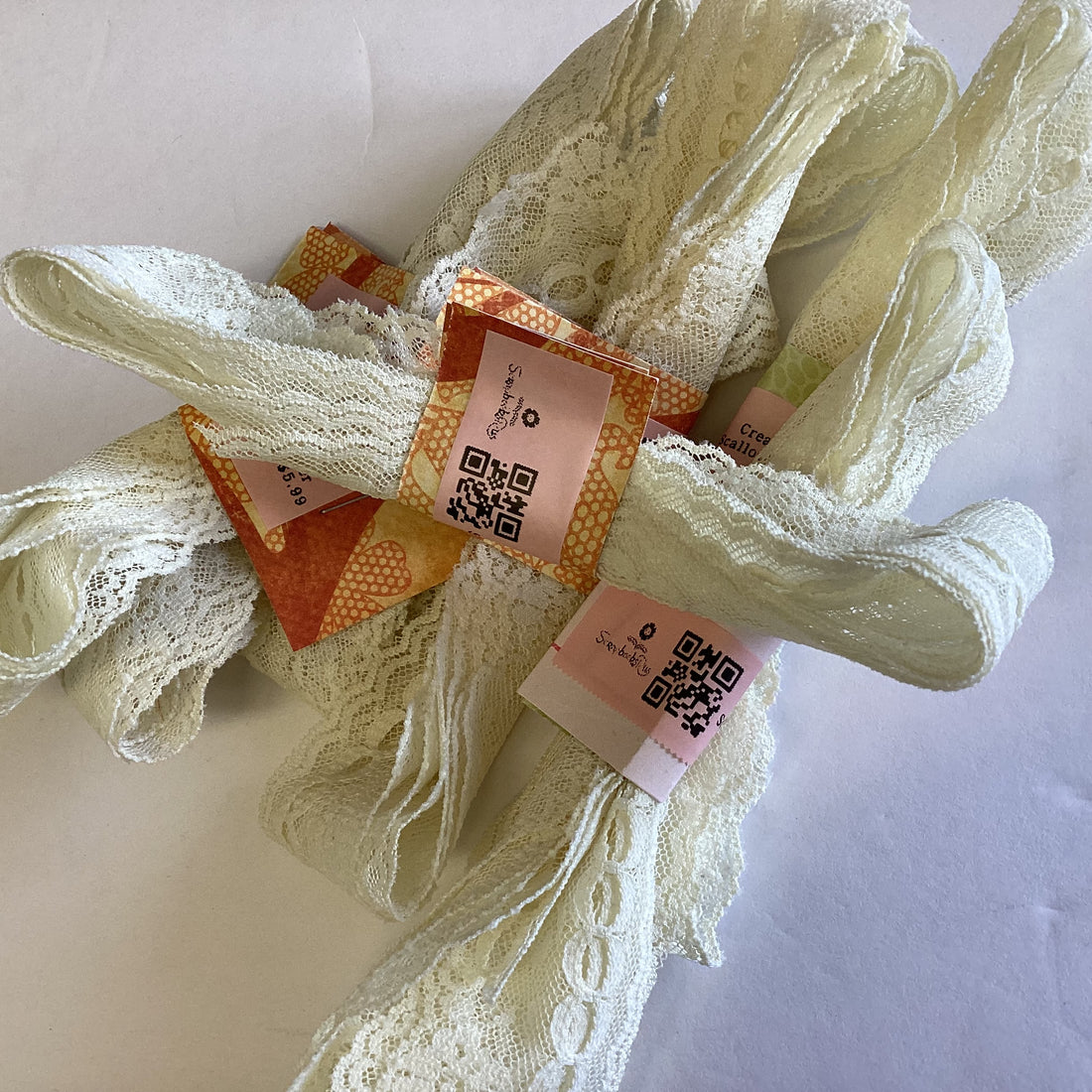 Scrapbooksrus Vintage CREAM FLOWER SCALLOP LACE Ribbon Trim 1”X1yd