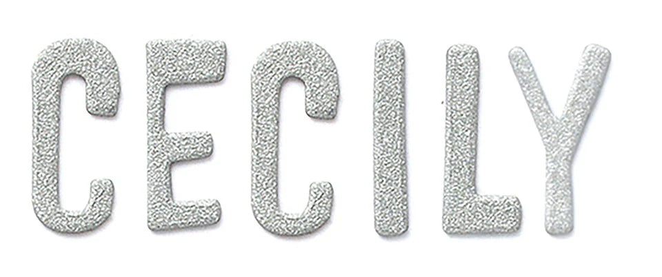 Thickers Pow! CECILY Silver Glitter Chipboard Letter Stickers