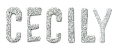 Thickers Pow! CECILY Silver Glitter Chipboard Letter Stickers