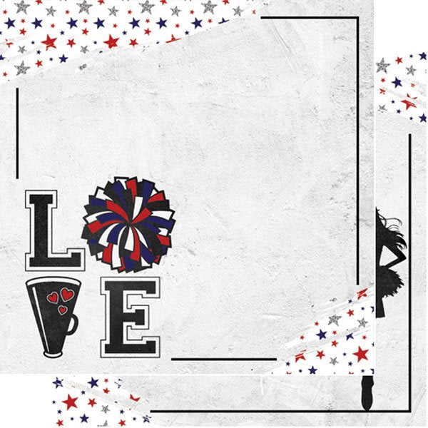 Scrapbook Customs CHEER LOVE 12"X12" Cheerleading Paper