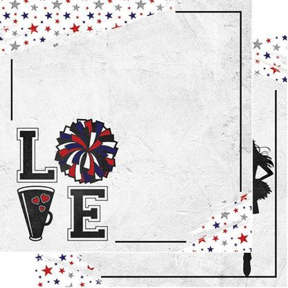 Scrapbook Customs CHEER LOVE 12"X12" Cheerleading Paper