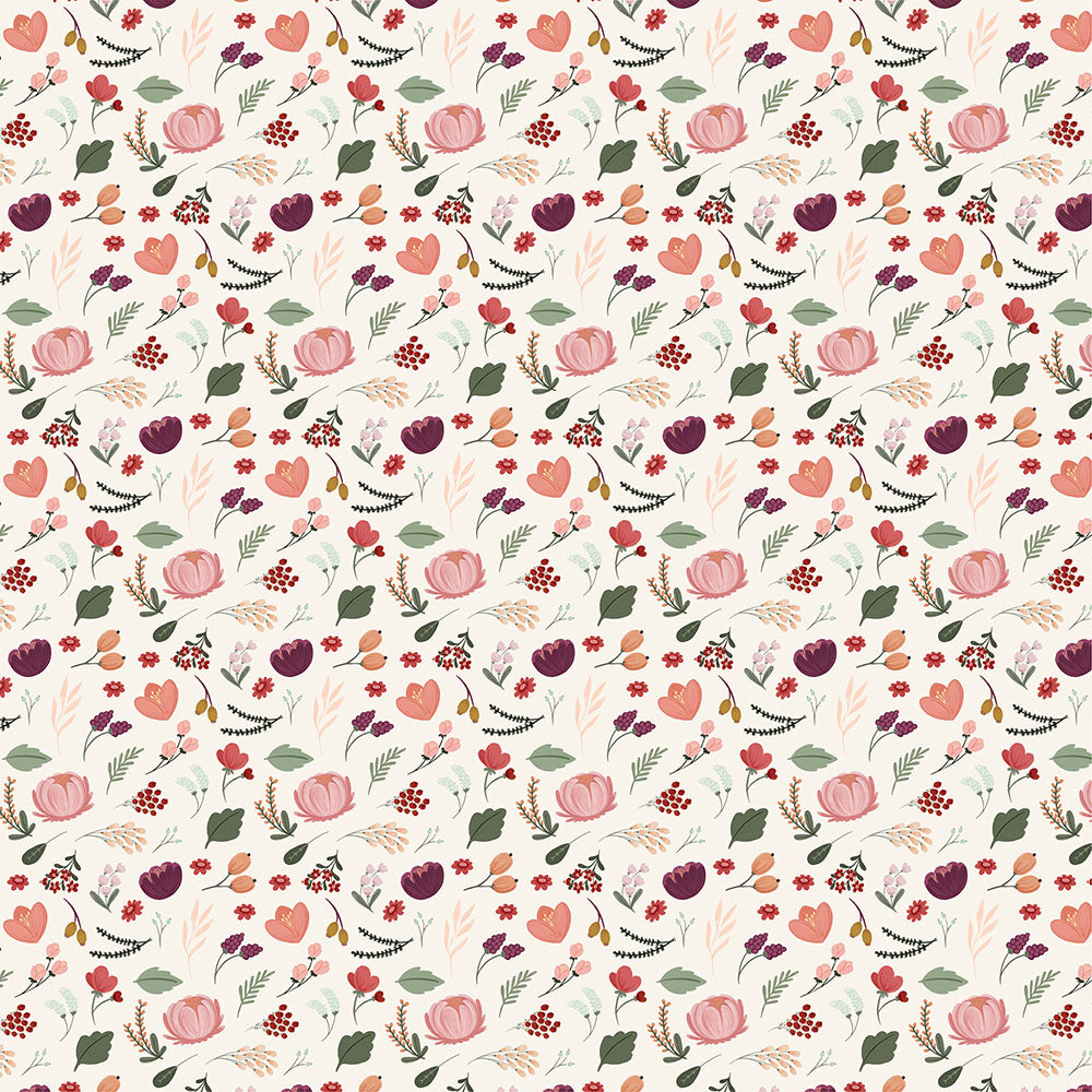 Carta Bella Wine FEELING FINE FLORAL 12&quot;X12&quot; Scrapbook Paper