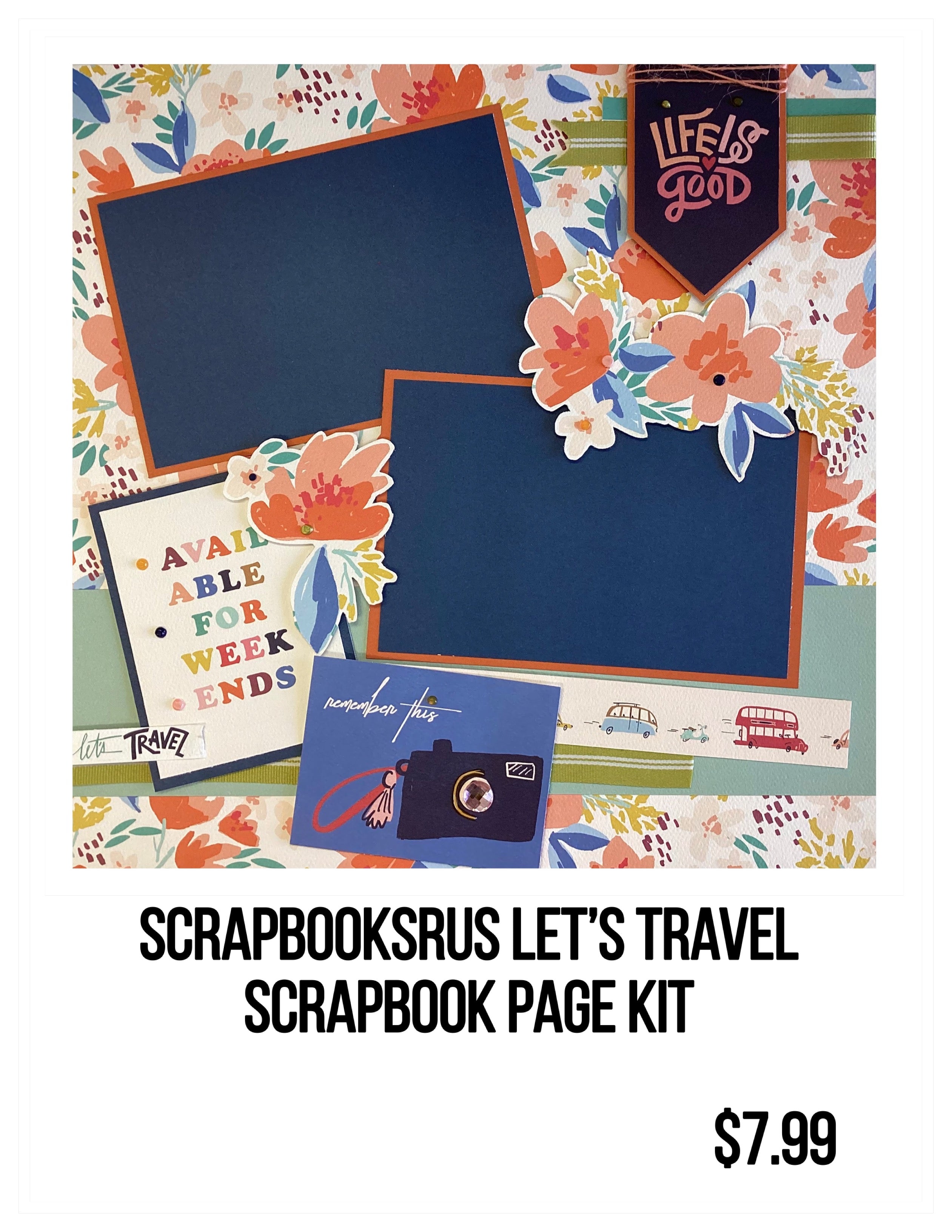 Scrapbooksrus LET’S TRAVEL Scrapbook Page Kit