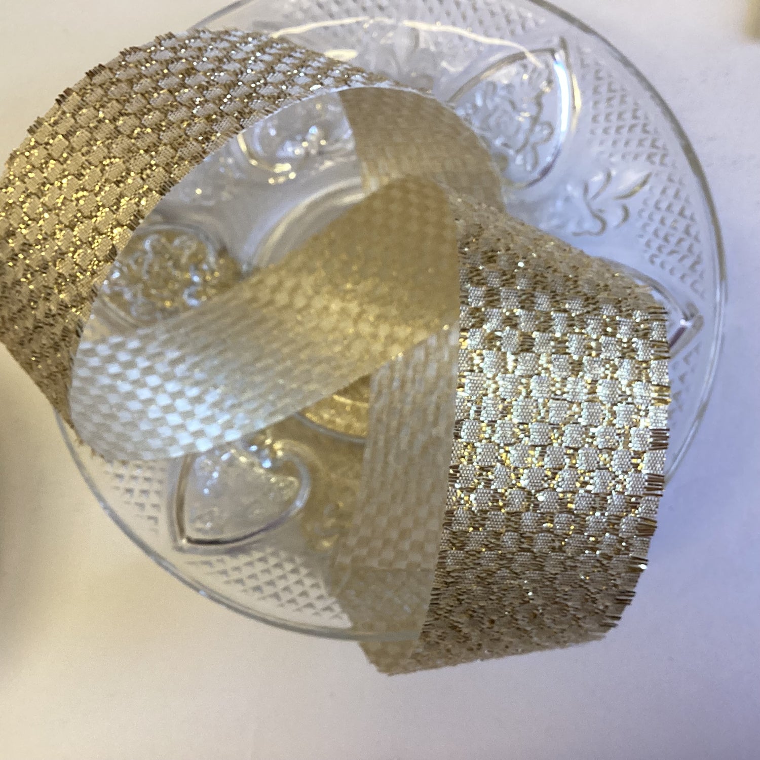 Holiday Ribbon GOLD CHECKER Ribbon 1.25”X1yd