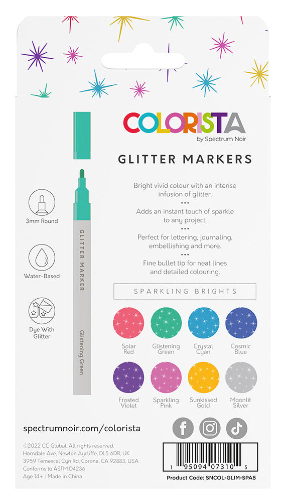 Colorista by Spectrum Noir SPARKLING BRIGHTS Glitter Markers