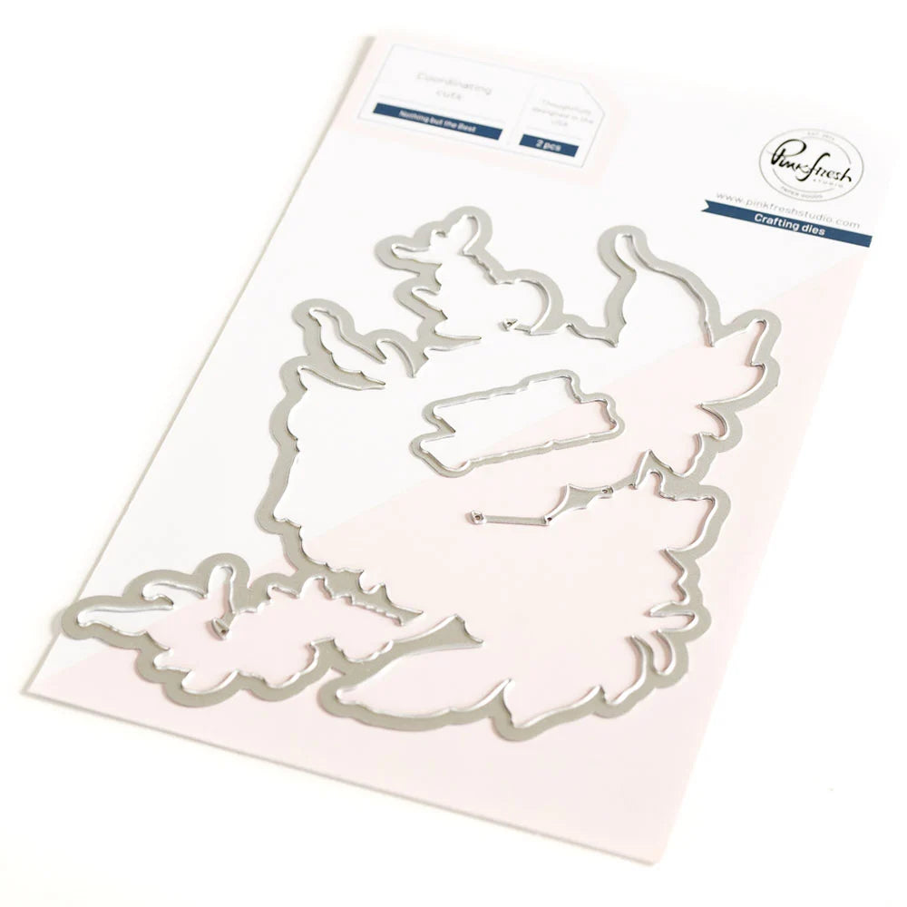 Pinkfresh Studio NOTHING BUT THE BEST Clear Stamp Stencel &amp; Die Set 13pc