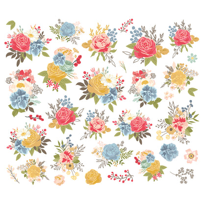 Simple Stories FRONT PORCH Floral Bits 33pc