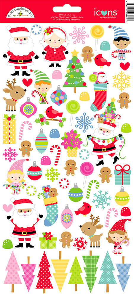 Doodlebug OH WHAT FUN Icons Cardstock Stickers