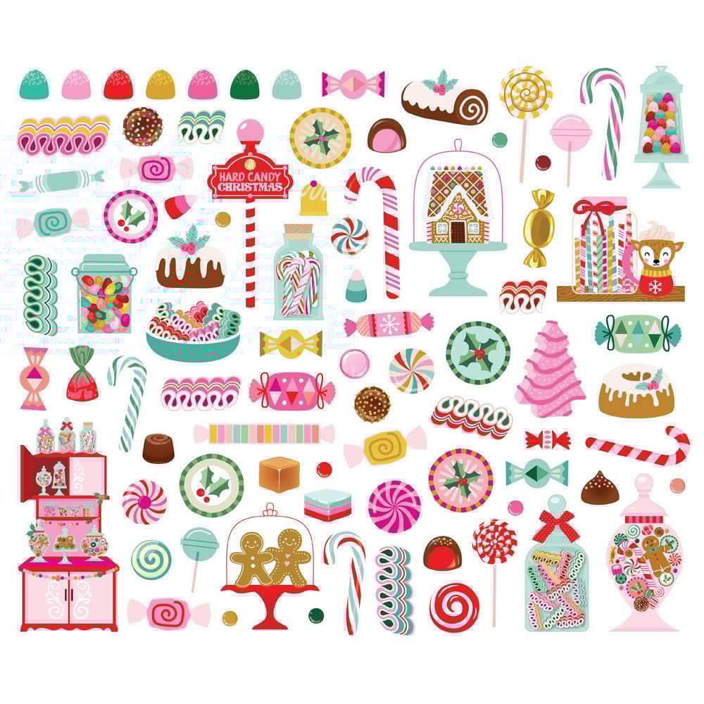 Simple Stories HARD CANDY CHRISTMAS Sweets Bits 84pc