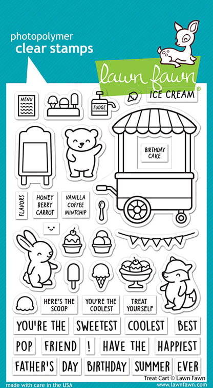 Lawn Fawn TREAT CART Clear Stamps and Die SET