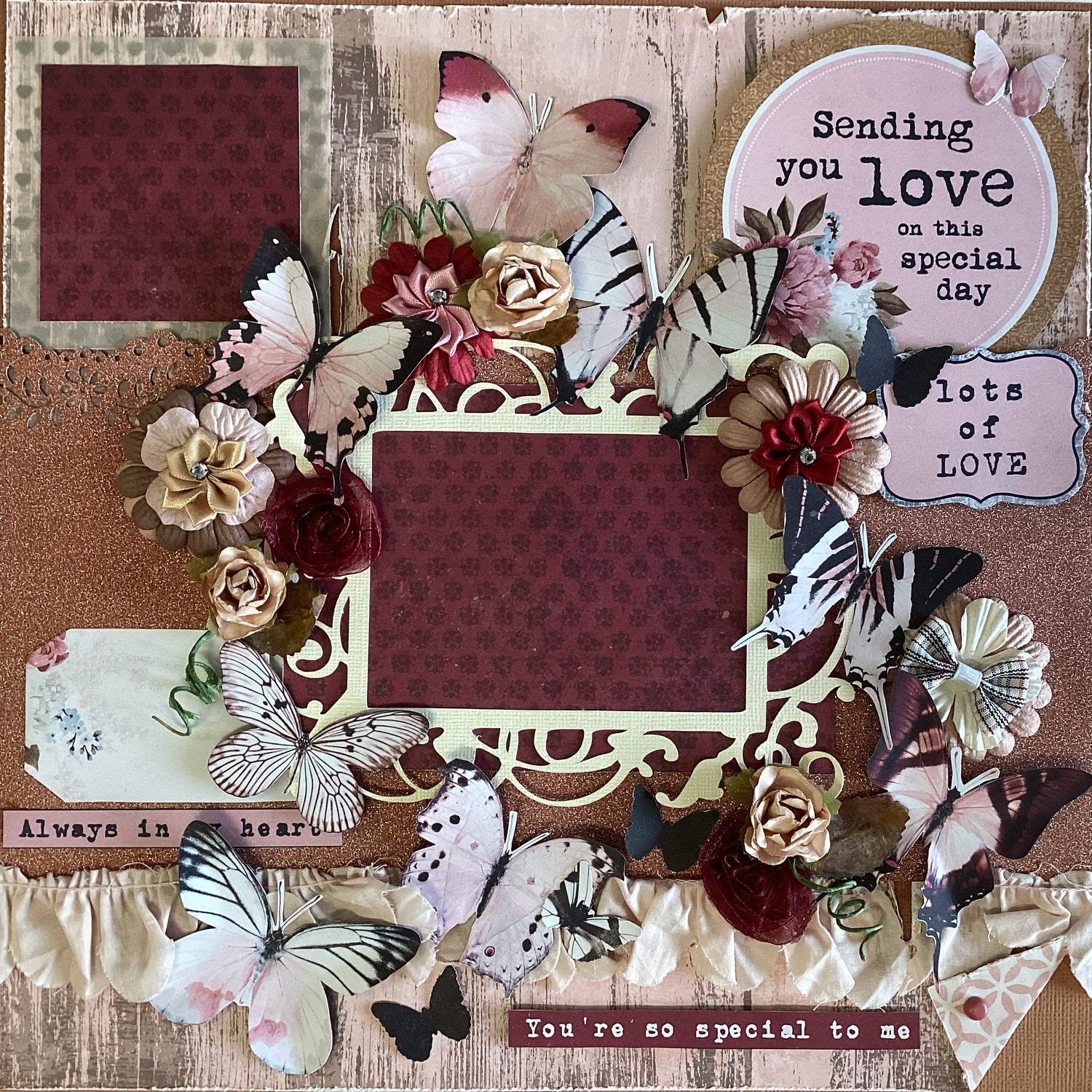 Premade SENDING YOU LOVE 12&quot;X12&quot; Scrapbook Page