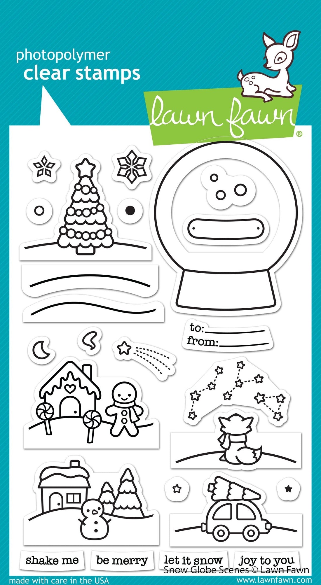 Lawn Fawn SNOW GLOBE SCENES Stamp &amp; Die Set