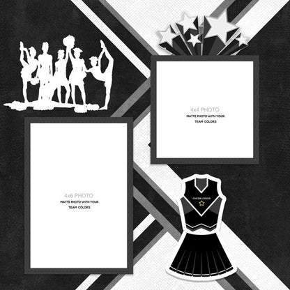 Scrapbook Customs CHEER QUICK PAGES 12"X12" Cheerleading Paper 2pc