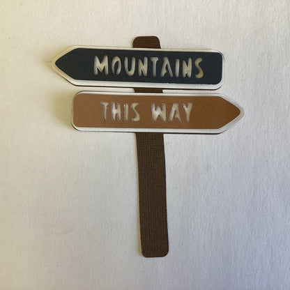 DieCut HIKING SIGN POST Forest Lake Mountain Waterfall Canyon Die Cuts