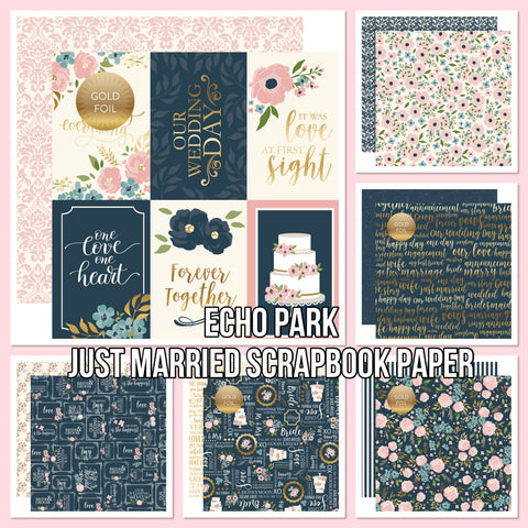 Echo Park JUST MARRIED 12”x12” Scrapbook Paper
