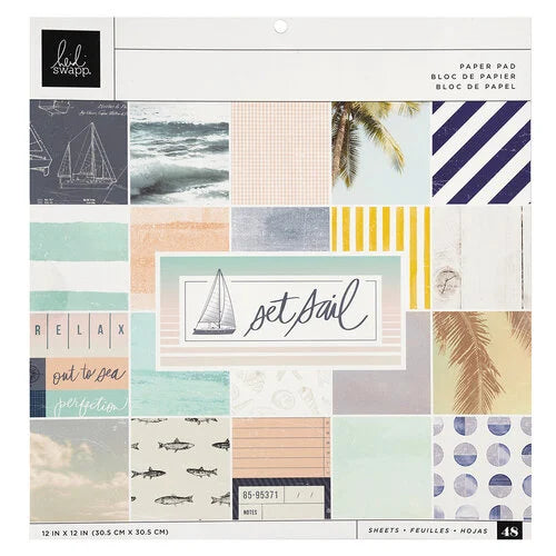 Heidi Swapp SET SAIL 12"X12" Paper Pad 48 Sheets