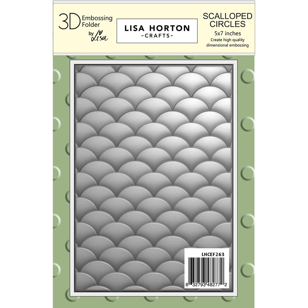 Lisa Horton SCALLOPED CIRCLES 3D Embossing Folder 5"X7"