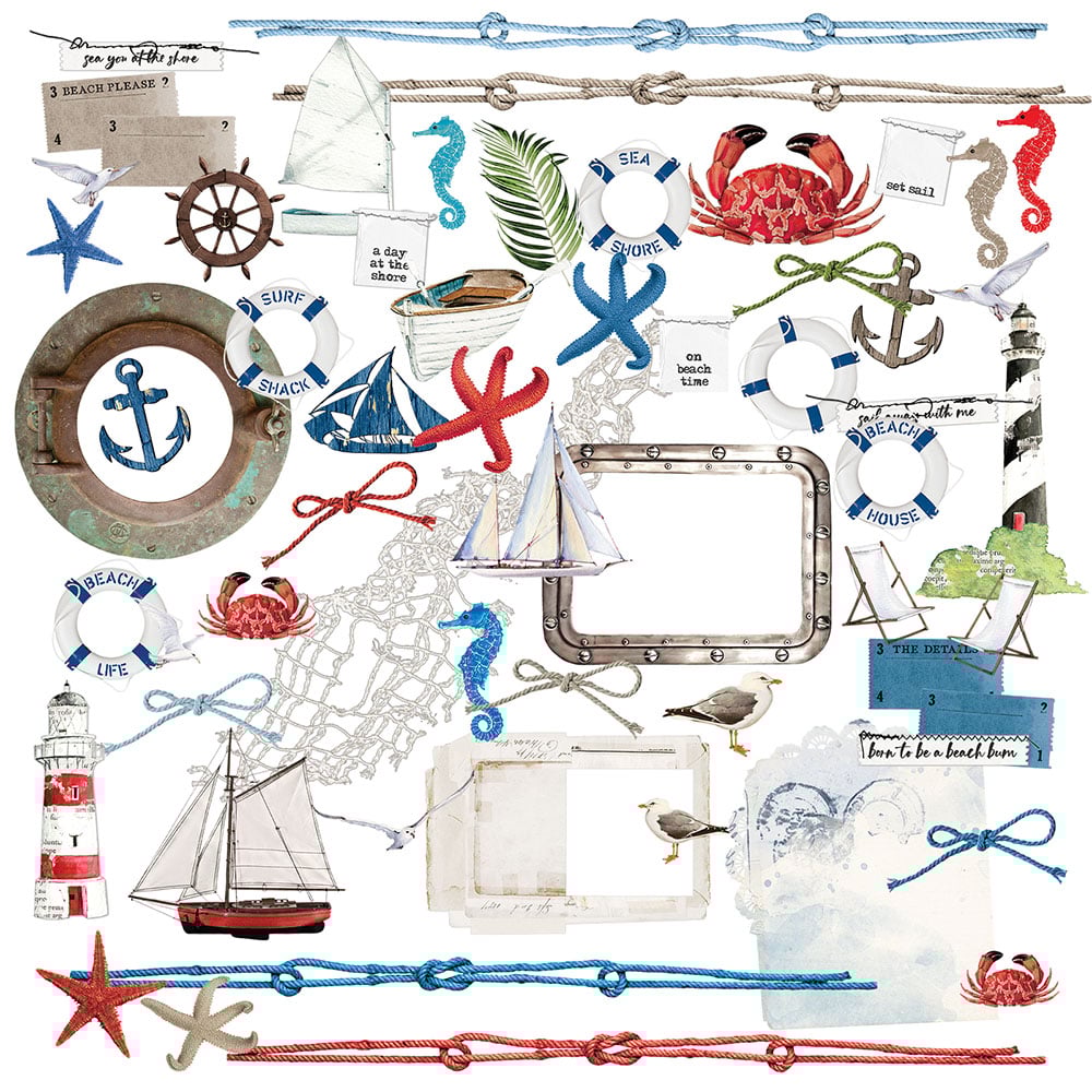 49 and Market SUMMER PORCH By The Sea Laser Cut Elements 6”X12”