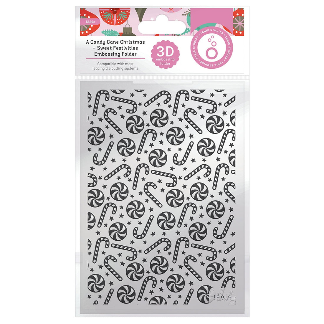 Tonic Studios A Candy Cane Christmas SWEET FESTIVITIES 3D Embossing Folder