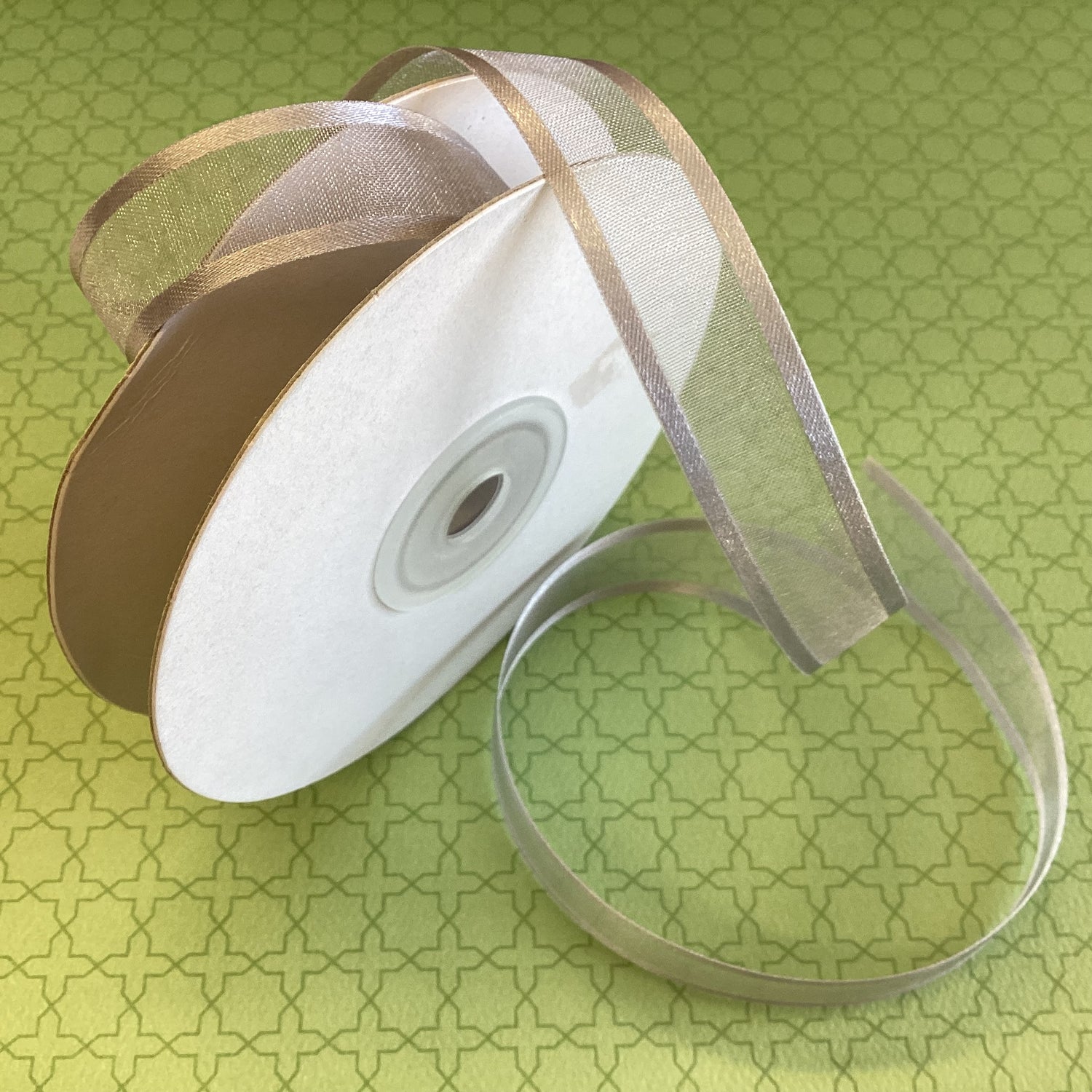 May Arts 5/8&quot; Sheer Organza Satin Edge Ribbon 1yrds