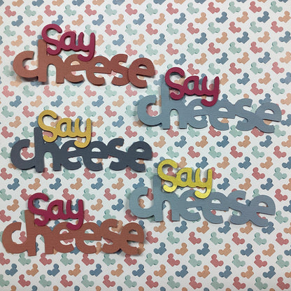 SAY CHEESE Title Scrapbook DieCut Embellishment